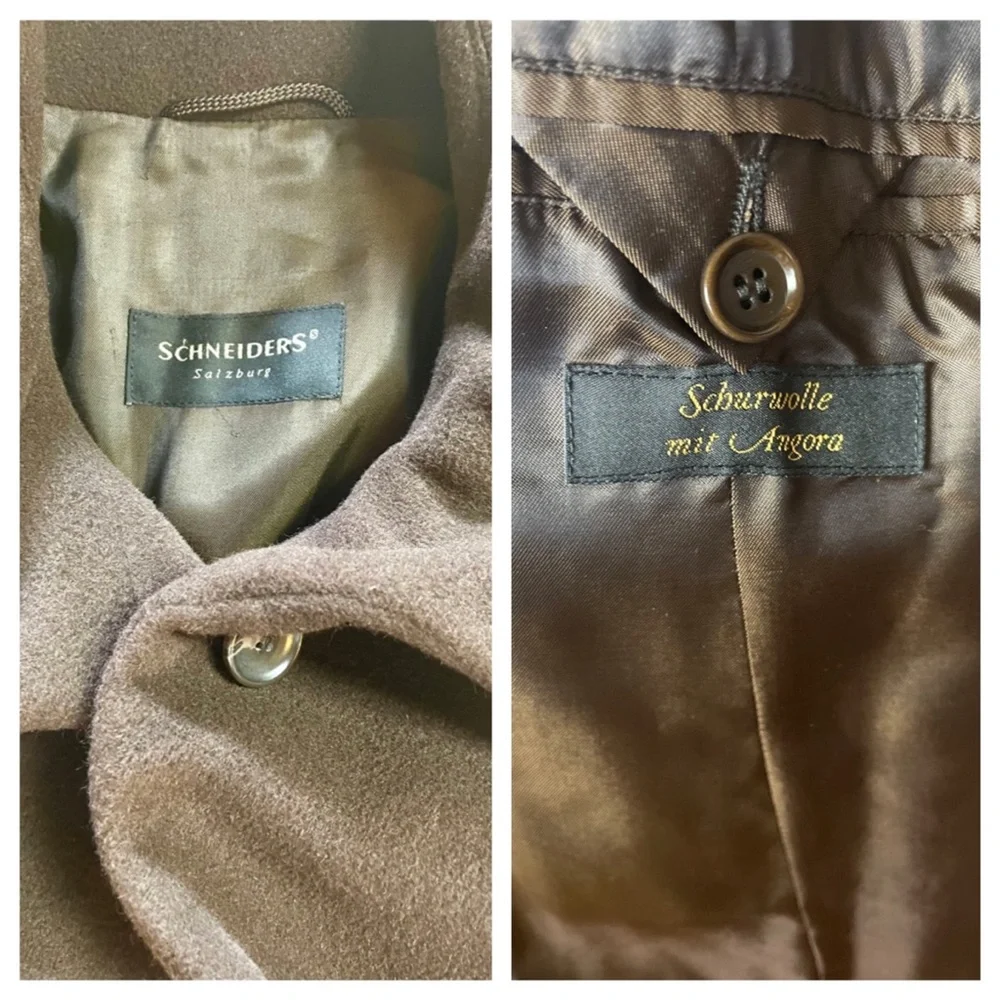 [M/L] Schneiders Salzburg Brown Wool Button Down Pea Coat - Picture 4 of 4